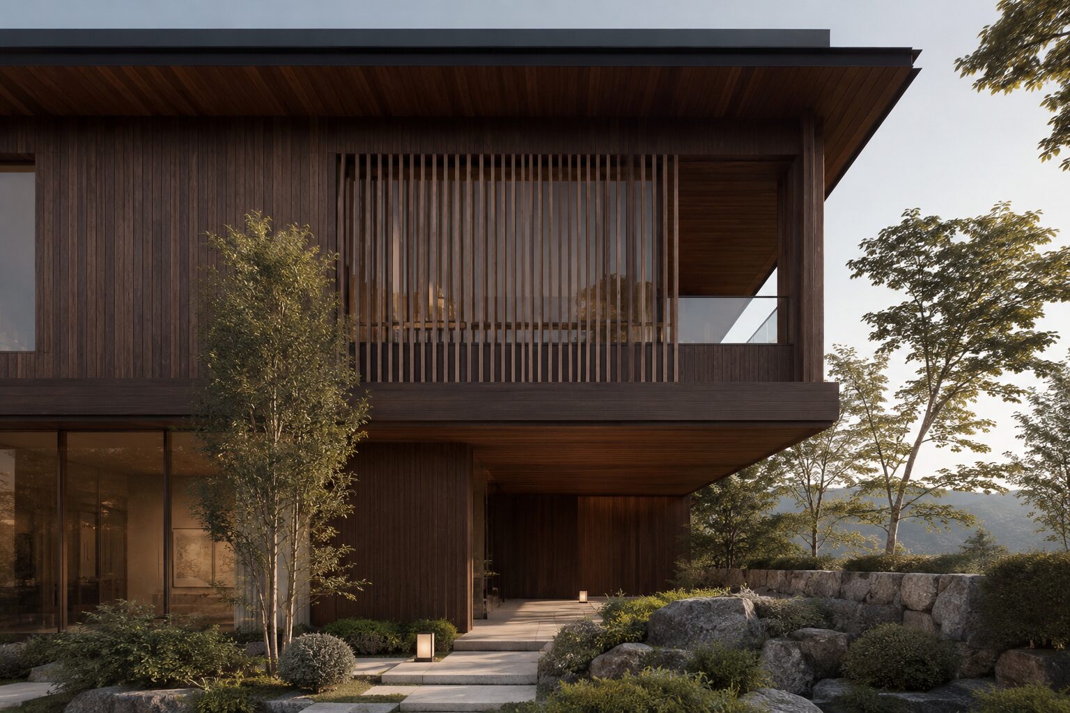 紀州材サーモウッドを使用した木質外装建築の施工イメージ