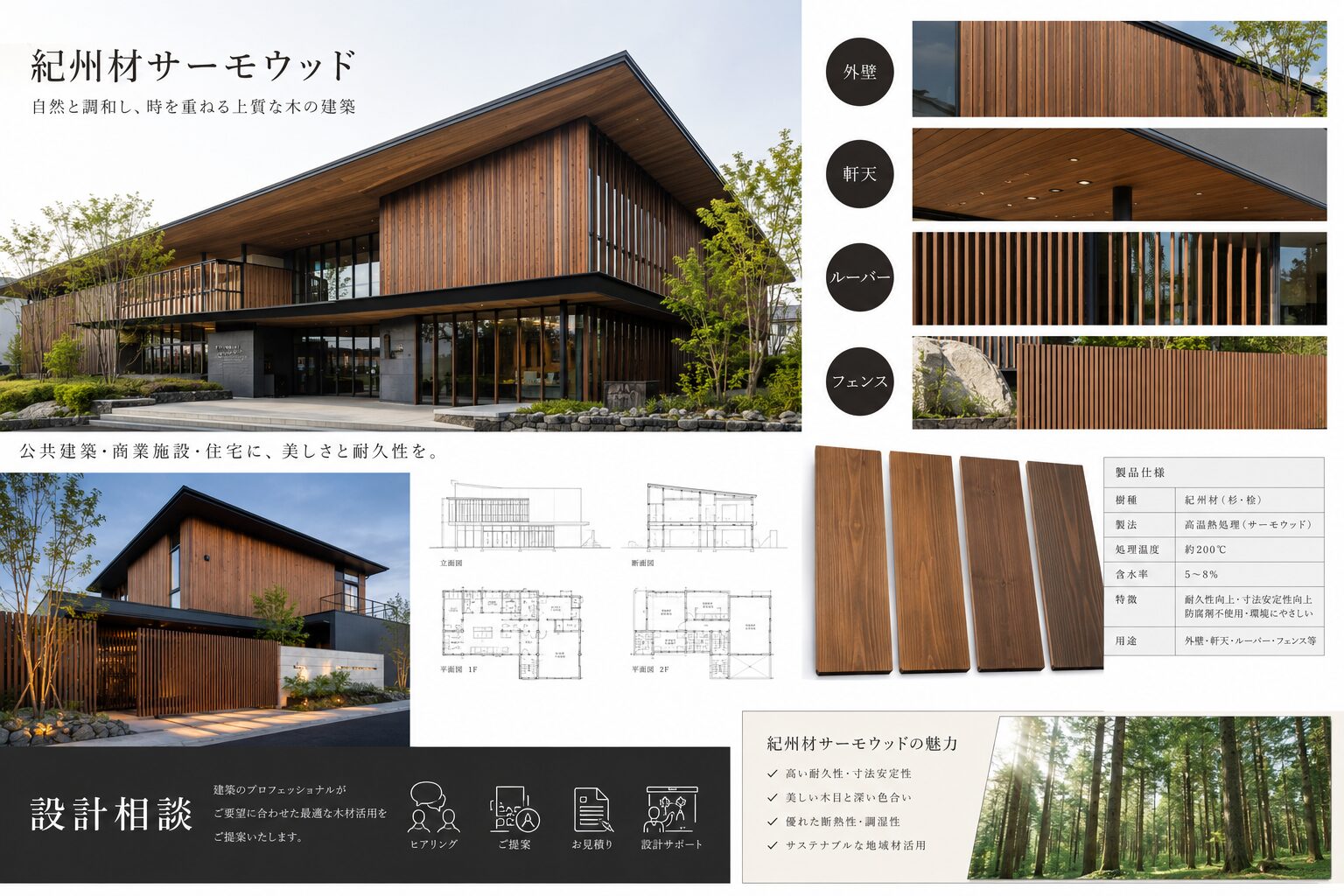 紀州材サーモウッドの活用例