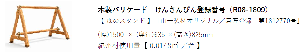 木製バリケード「森のスタンド」